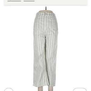 {OAT New York} "High Rise Baby Wide Ankle" Off White Gray Stripe cotton pants